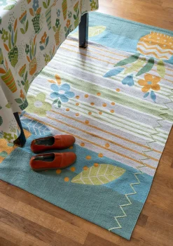 Gudrun Sjödén Bestickter Teppich „Flower bed“ aus Bio-Baumwolle> Teppiche|Heimtextilien