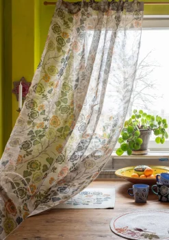 Gudrun Sjödén Gardine „Wild rose“ aus Leinen/Bio-Baumwolle> Gardinen|Heimtextilien