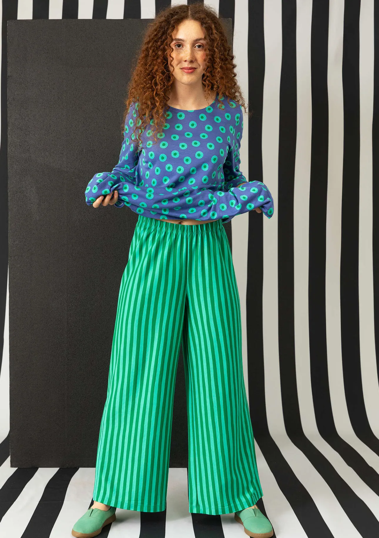 Gudrun Sjödén Gestreifte Jerseyhose aus Bio-Baumwolle/Modal> Hosen