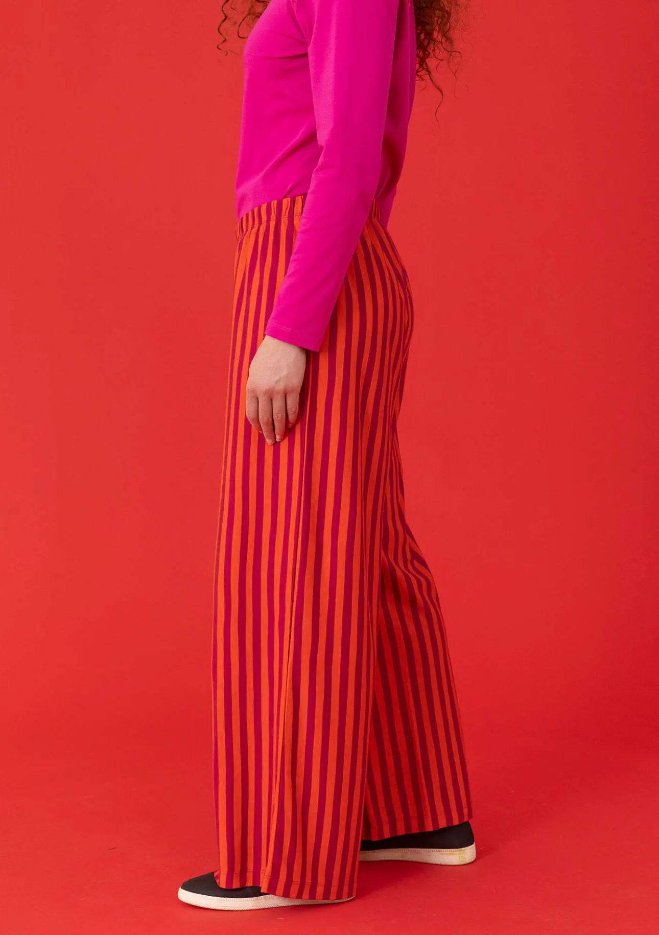 Gudrun Sjödén Gestreifte Jerseyhose aus Bio-Baumwolle/Modal> Hosen