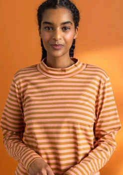 Gudrun Sjödén Gestreiftes Stehkragenshirt aus Bio-Baumwolle><noscript><img width=