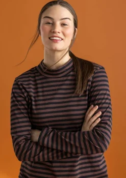 Gudrun Sjödén Gestreiftes Stehkragenshirt aus Bio-Baumwolle> Pullover & Shirts