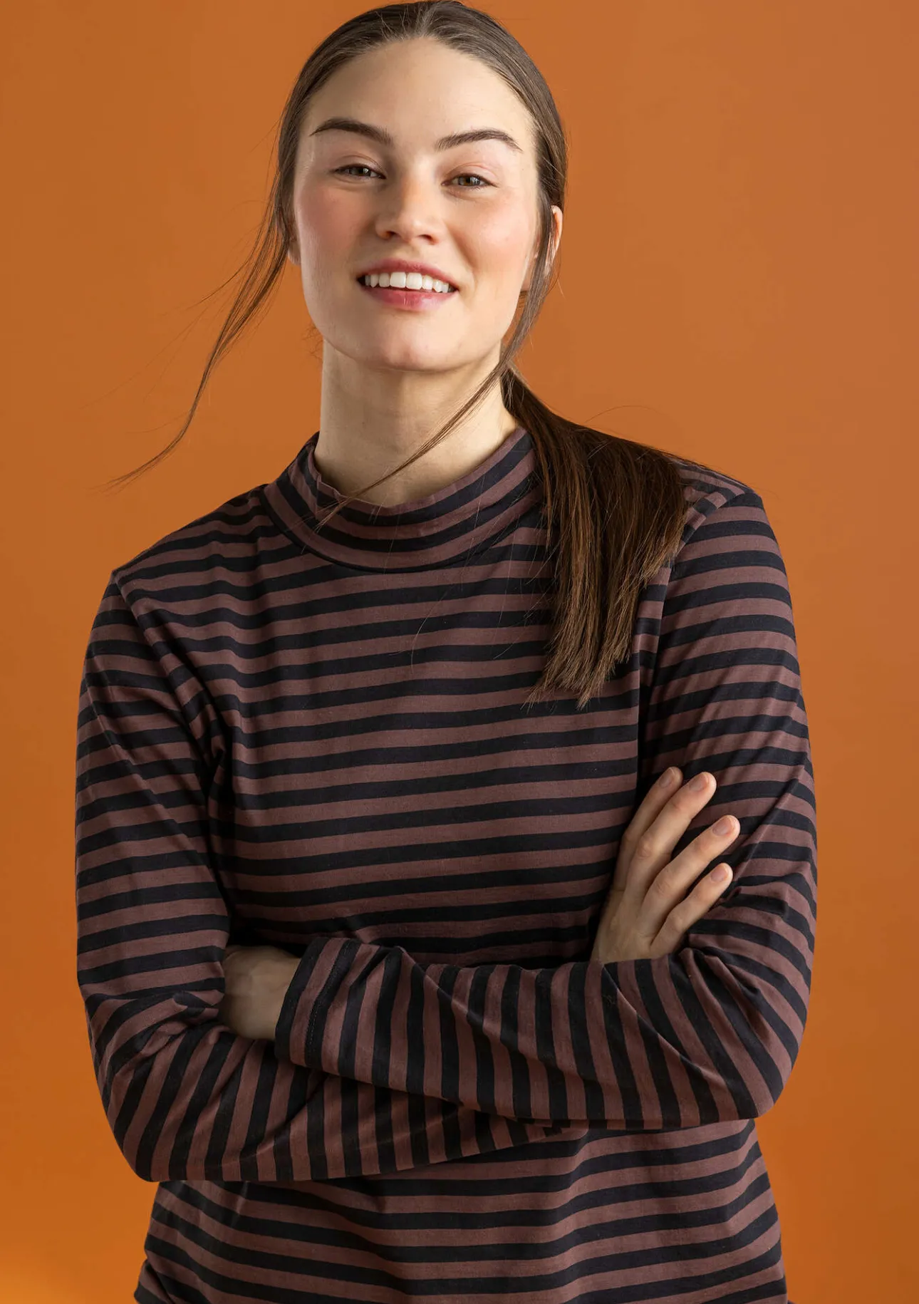 Gudrun Sjödén Gestreiftes Stehkragenshirt aus Bio-Baumwolle> Pullover & Shirts