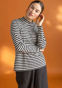 Gudrun Sjödén Gestreiftes Stehkragenshirt aus Bio-Baumwolle> Pullover & Shirts