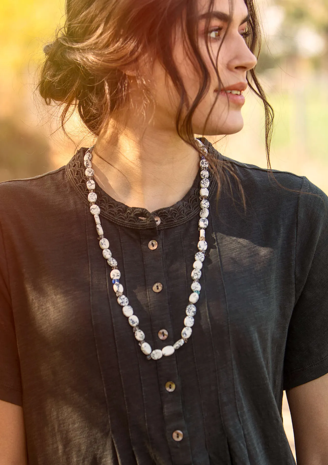 Gudrun Sjödén Halskette „Strandfynd“ aus Recycling-Glas/Recycling-Keramik> Schmuck