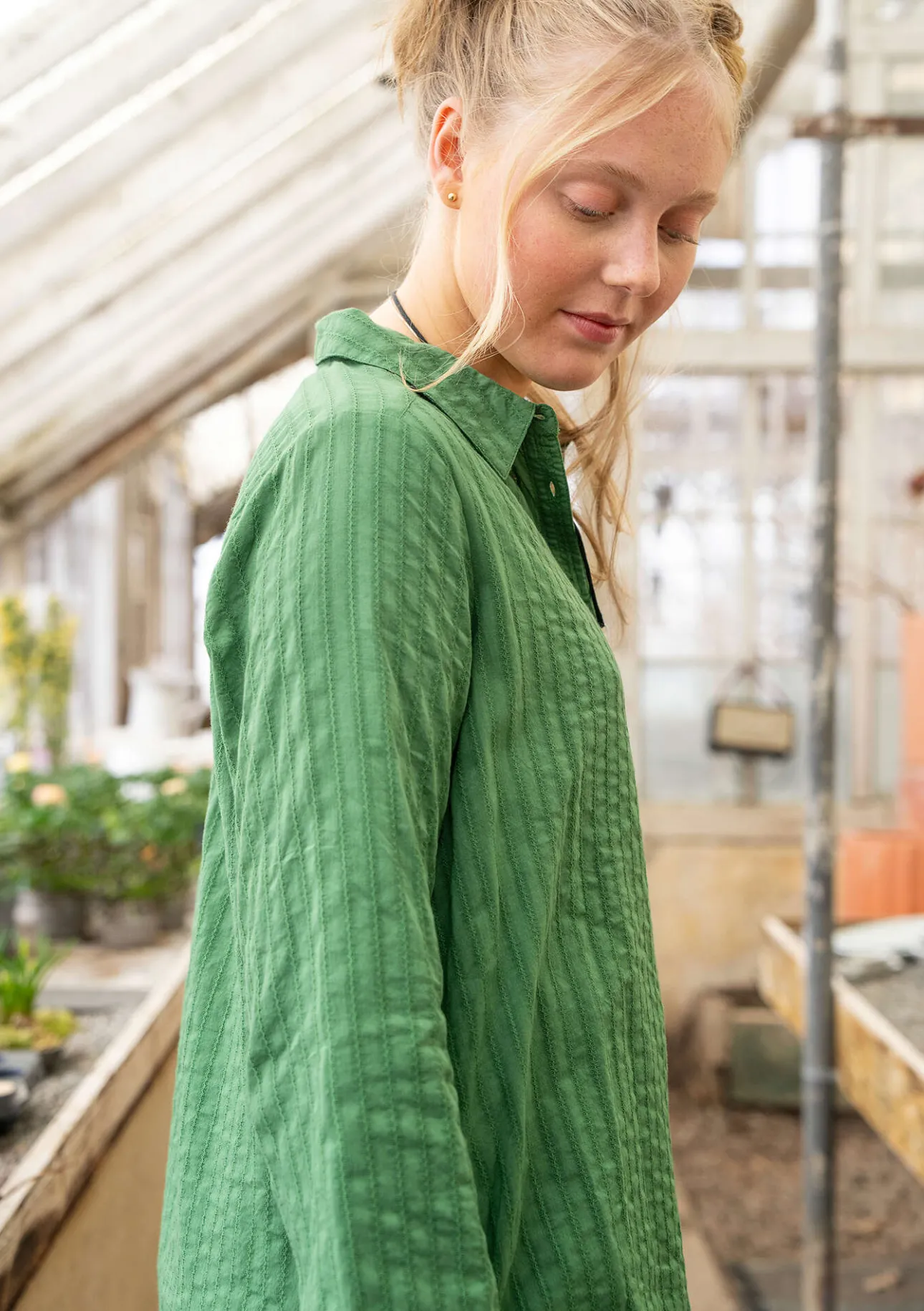 Gudrun Sjödén Hemdblusenkleid „Värmland“ aus Bio-Baumwollgewebe> Pullover & Shirts|Kleider