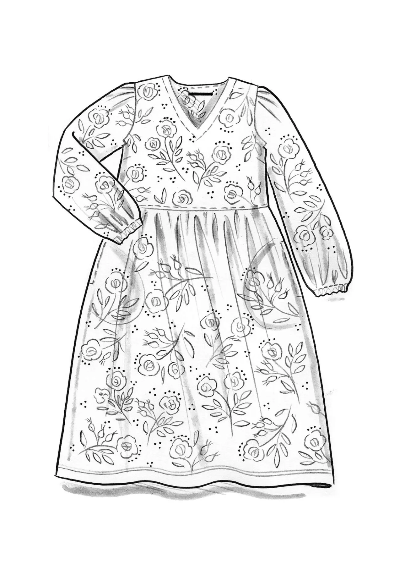 Gudrun Sjödén Jerseykleid „Nyponros“ aus Bio-Baumwolle/Modal> Kleider