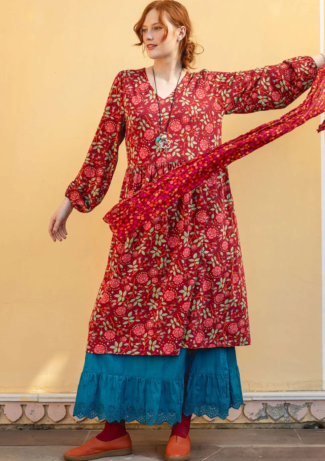 Gudrun Sjödén Jerseykleid „Nyponros“ aus Bio-Baumwolle/Modal> Kleider