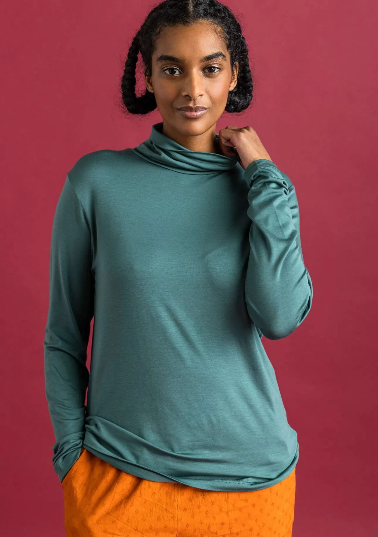 Gudrun Sjödén Jersey-Rollkragenshirt aus Lyocell/Elasthan> Pullover & Shirts