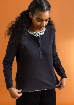 Gudrun Sjödén Knopfleistenshirt aus Bio-Baumwollripp> Pullover & Shirts