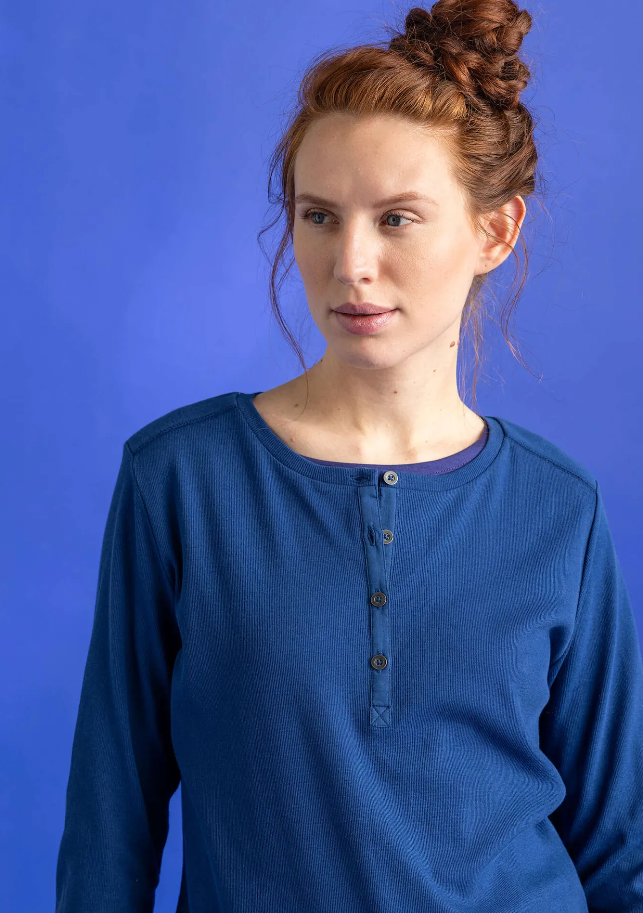 Gudrun Sjödén Knopfleistenshirt aus Bio-Baumwollripp> Pullover & Shirts