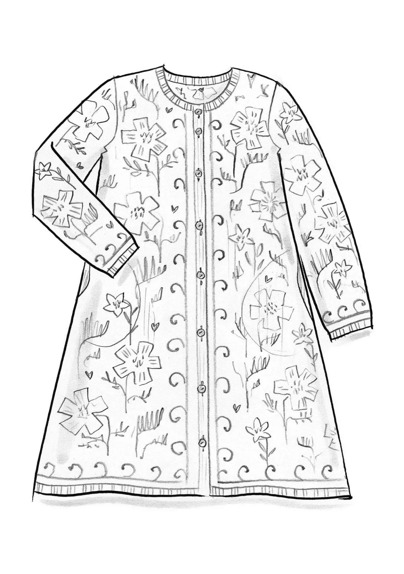 Gudrun Sjödén Langstrickjacke „Gnistra“ aus Bio- und Recycling-Baumwolle/Alpakawollgemisch> Strickjacken