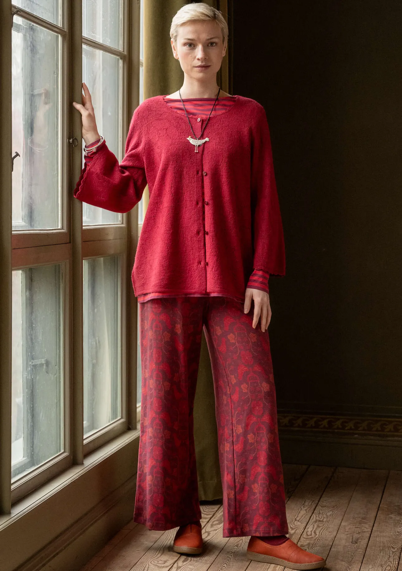 Gudrun Sjödén Pointelle-Strickjacke „Blomstra“ aus Bio-Wolle> Strickjacken