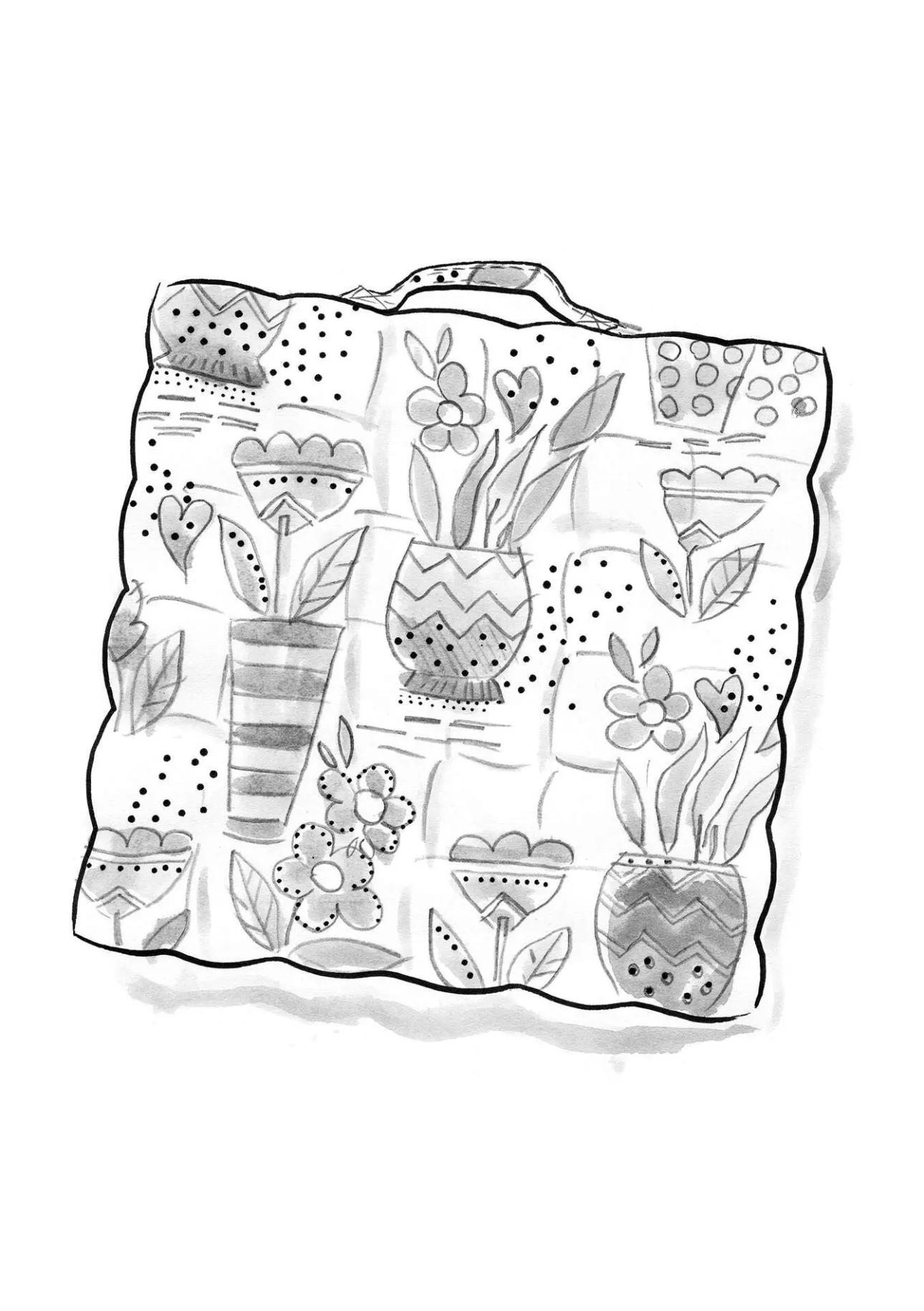 Gudrun Sjödén Stuhlkissen „Flower pots“ aus Bio-Baumwolle> Kissen|Küche & Esszimmer
