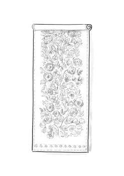 Gudrun Sjödén Tischläufer „Wild rose“ aus Leinen/Bio-Baumwolle><noscript><img width=