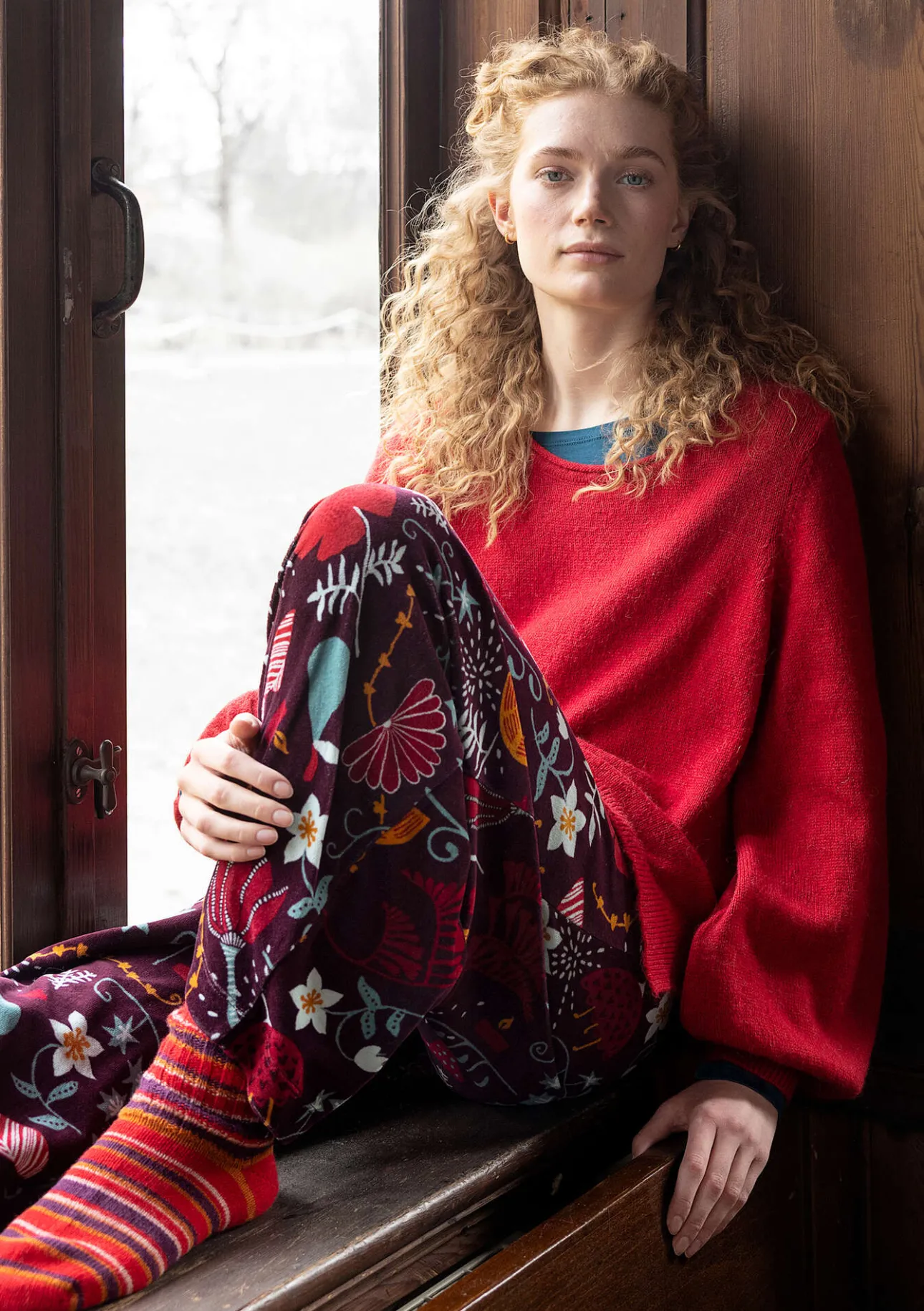 Gudrun Sjödén Velourshose „Fyrverkeri“ aus Bio-Baumwolle/Recycling-Polyester> Hosen