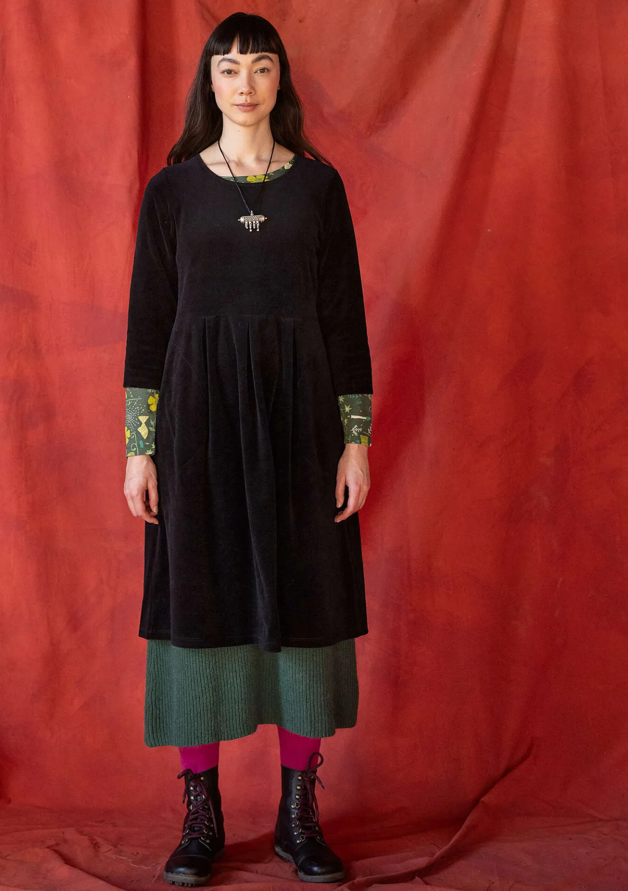 Gudrun Sjödén Velourskleid „Fyrverkeri“ aus Bio-Baumwolle/Recycling-Polyester> Kleider