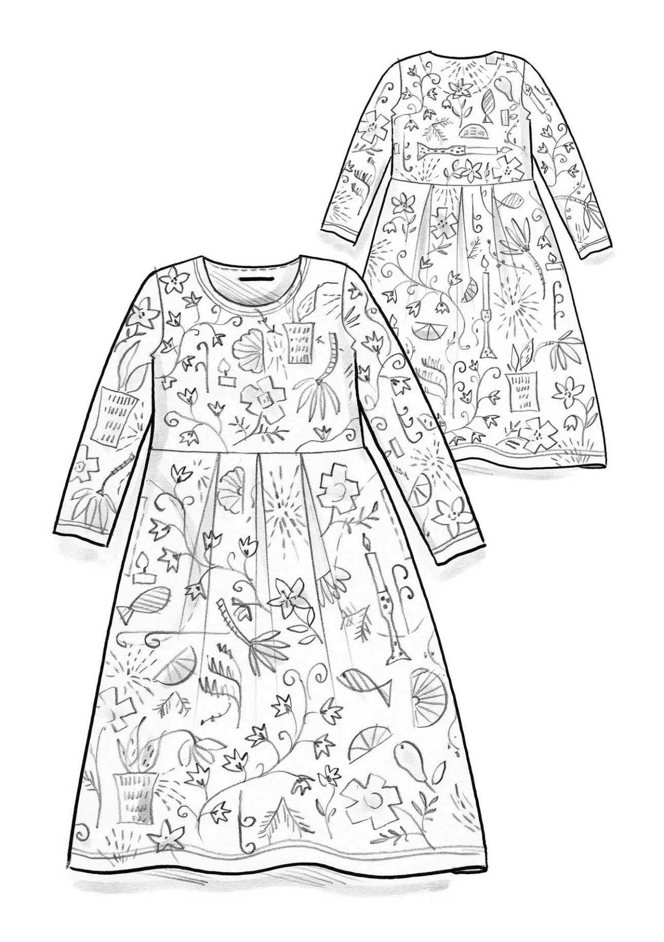 Gudrun Sjödén Velourskleid „Fyrverkeri“ aus Bio-Baumwolle/Recycling-Polyester> Kleider