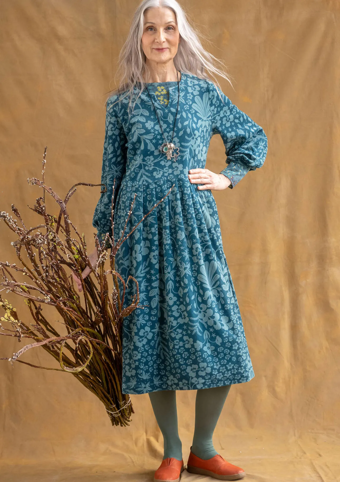 Gudrun Sjödén Velourskleid „Katla“ aus Bio-Baumwolle/Recycling-Polyester> Kleider
