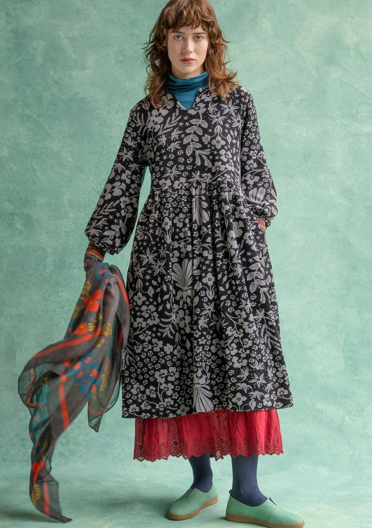 Gudrun Sjödén Velourskleid „Katla“ aus Bio-Baumwolle/Recycling-Polyester> Kleider