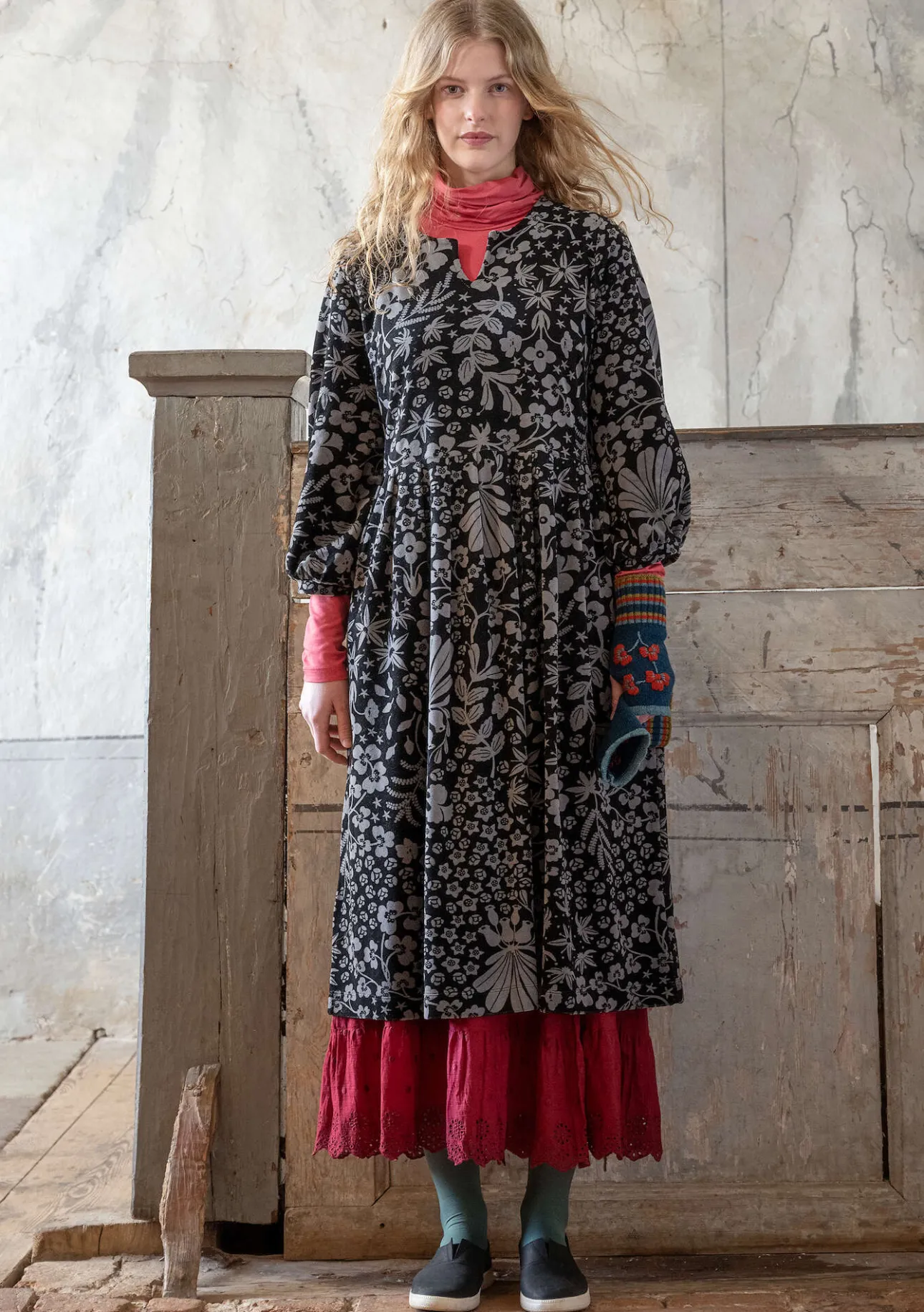 Gudrun Sjödén Velourskleid „Katla“ aus Bio-Baumwolle/Recycling-Polyester> Kleider