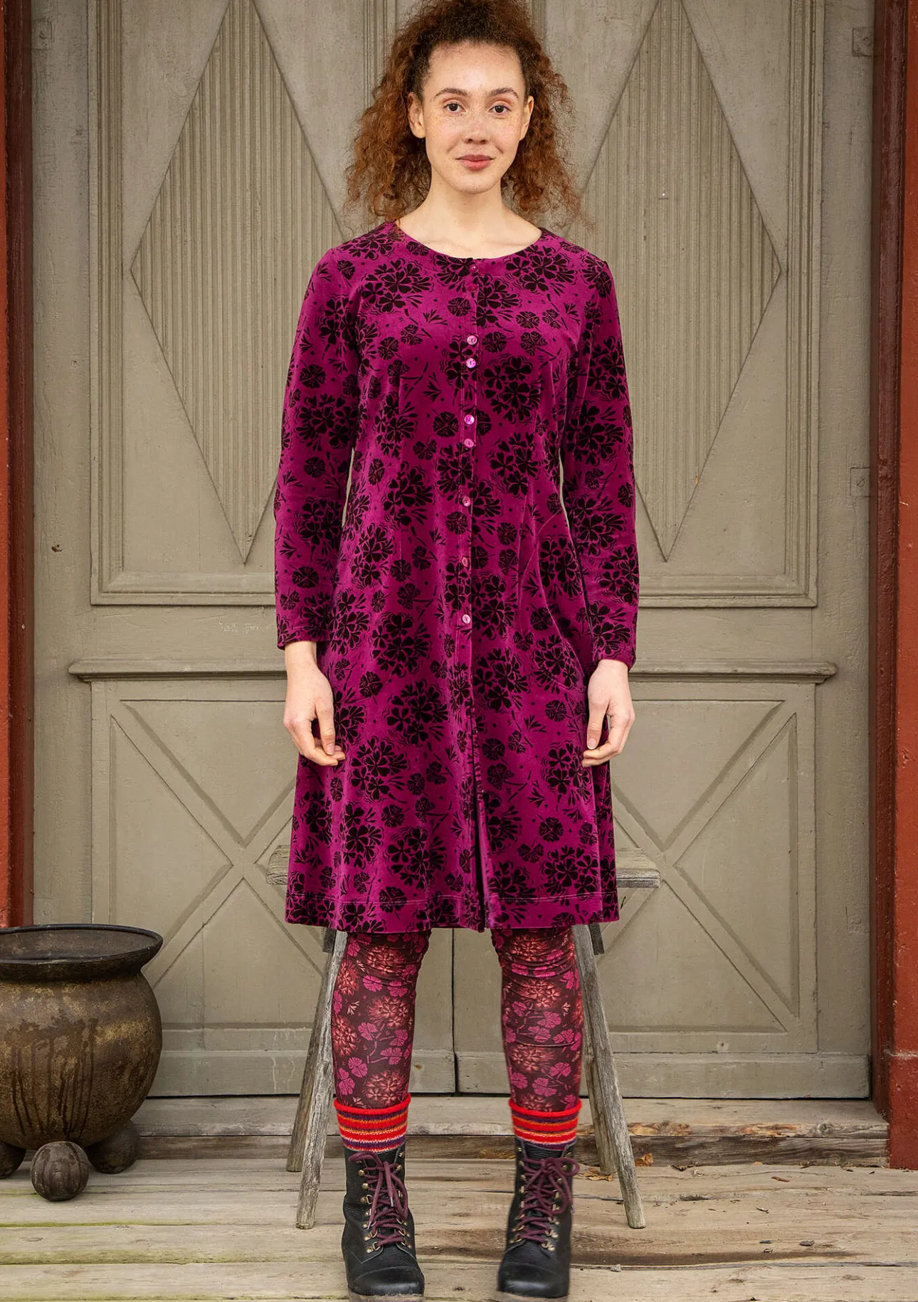 Gudrun Sjödén Velourskleid „Selma“ aus Bio-Baumwolle/Recycling-Polyester> Kleider
