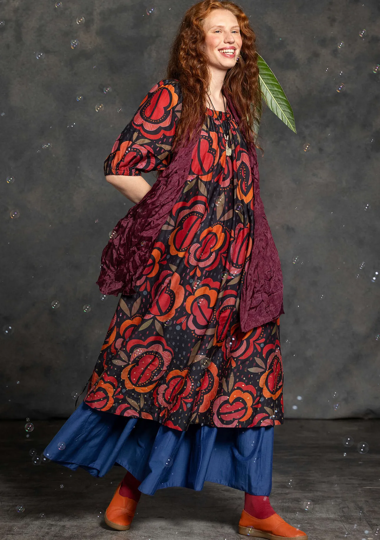Gudrun Sjödén Webkleid „Great Rose“ aus Bio-Baumwolle/Seide> Kleider